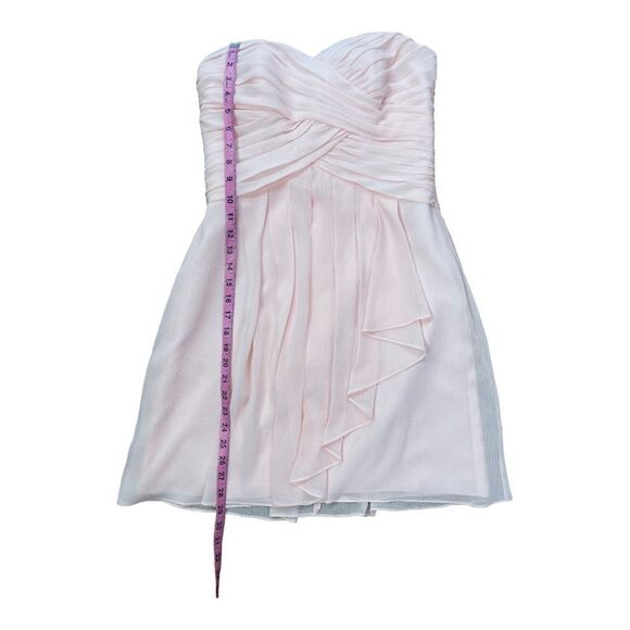 David’s Bridal Pink Chiffon Bridesmaids Strapless Dress Sweetheart Neckline Sz 6 - Picture 4 of 9